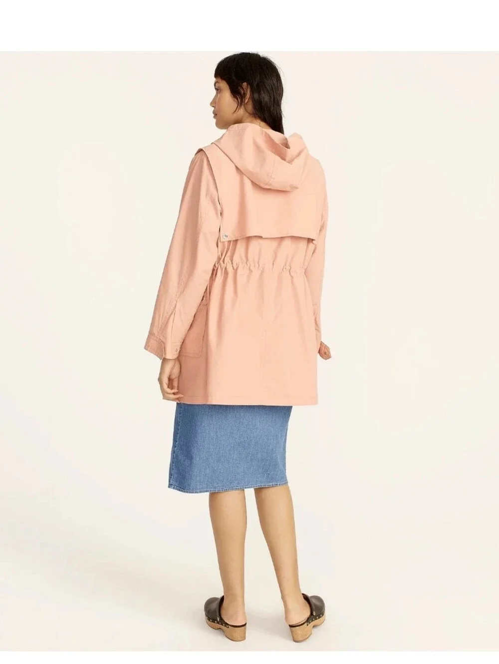 J. Crew Lightweight Utility Parka Jacket Womens S Tall Hoodie Trench Loop Lock